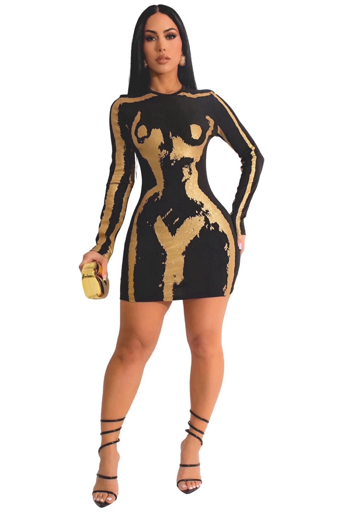 Treat Yourself......Glitter Body Outline Bodycon Dress